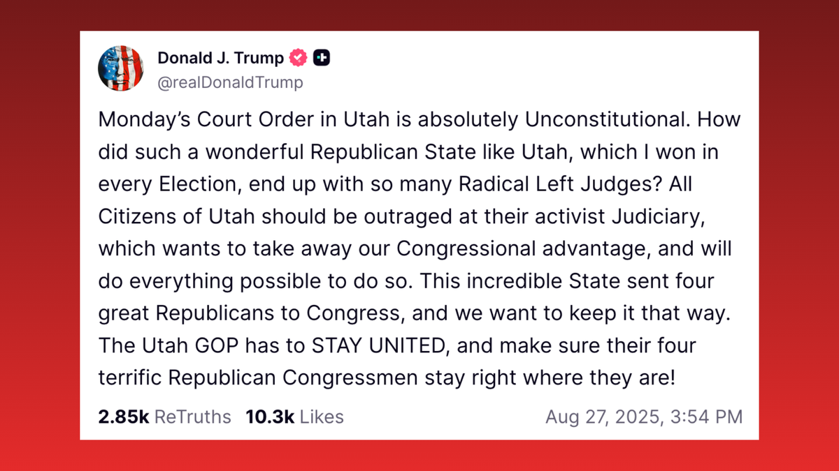 Trump erupts over Utah redistricting ruling Post feature image
