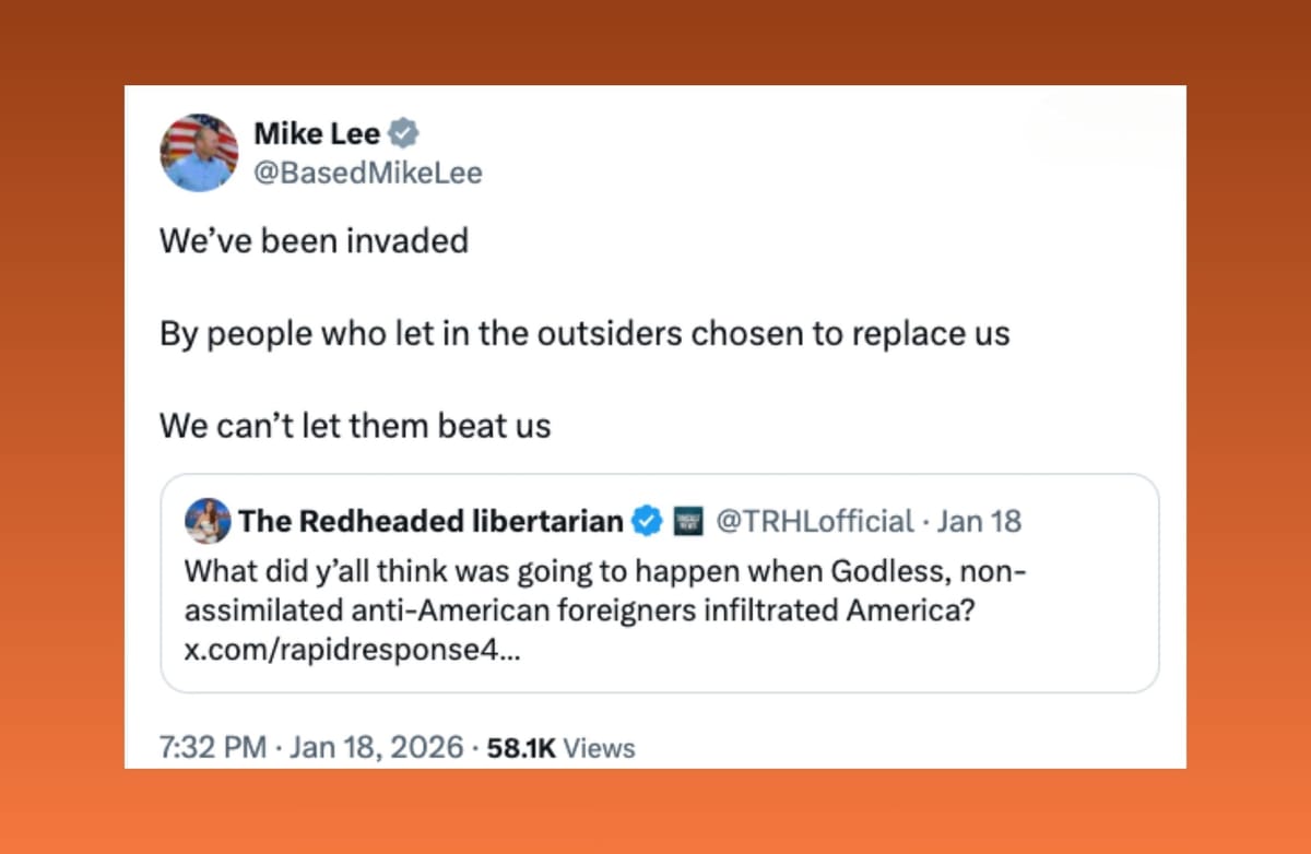 Utah Sen. Mike Lee parrots white nationalist 'Great Replacement' rhetoric Post feature image