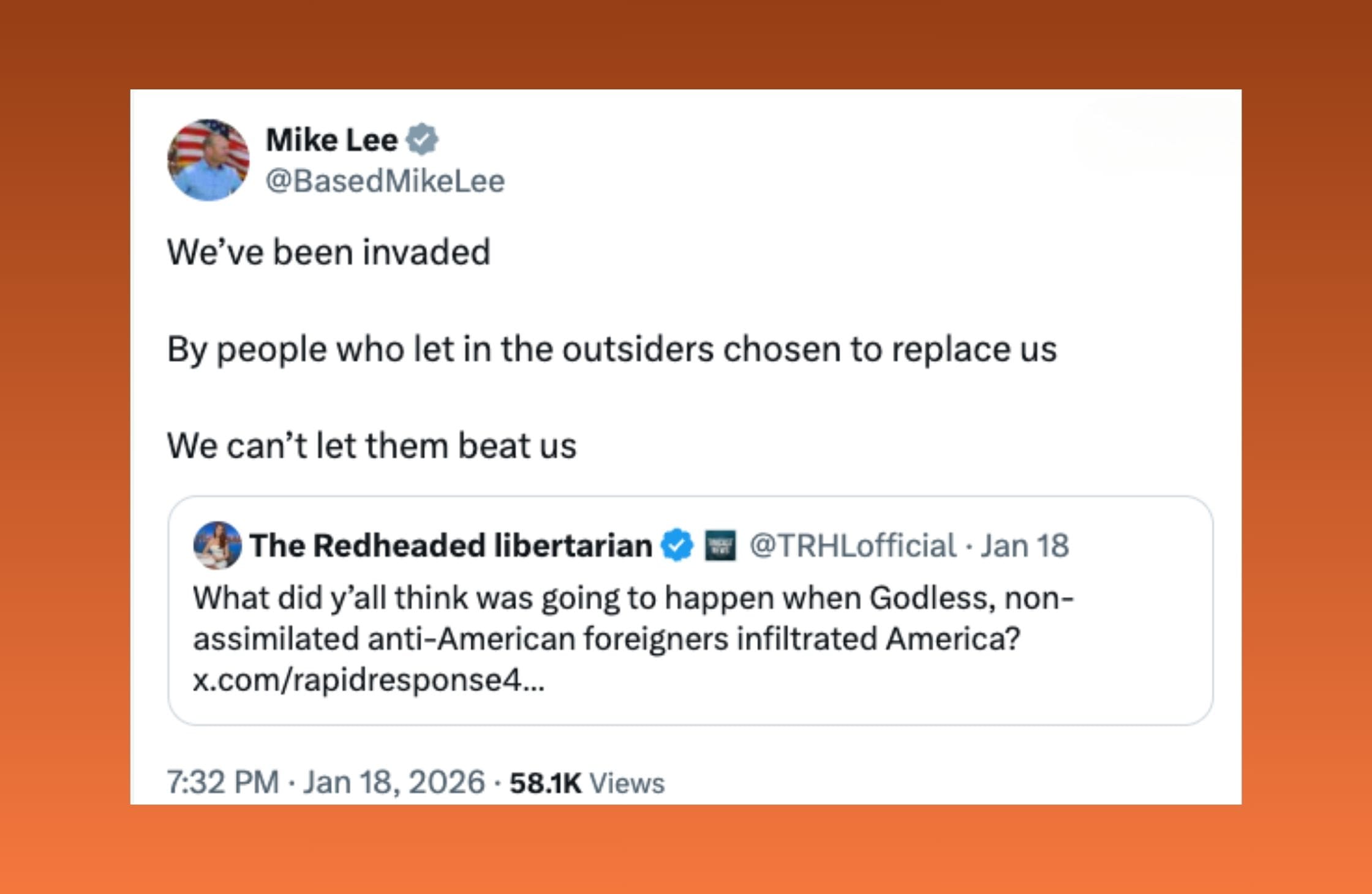 Utah Sen. Mike Lee parrots white nationalist 'Great Replacement' rhetoric Post image