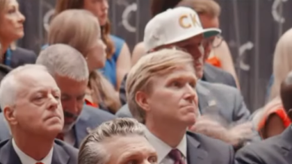 Spencer Cox's curious, camera-shy behavior at Charlie Kirk's memorial