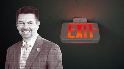 Rep. Jefferson Burton heads for the exit