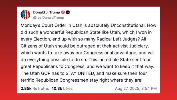 Trump erupts over Utah redistricting ruling